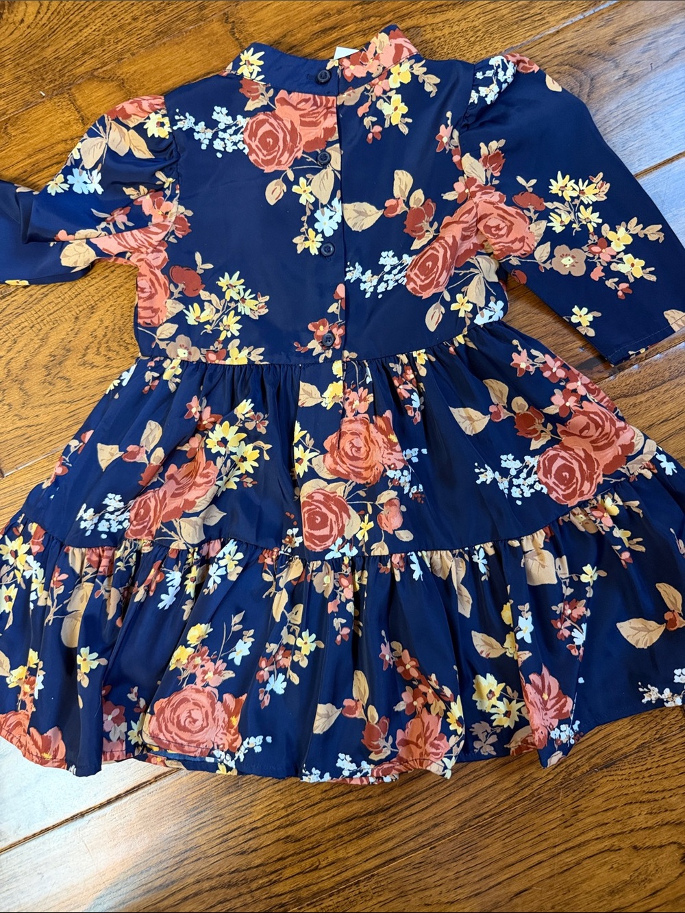 Girls' Navy Floral Tiered Dress - Brand:Janie and Jack - Picture 4 of 5